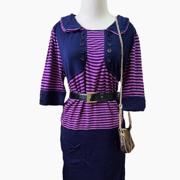 Y2K See by Chloé  Purple Striped Dress 💟💕✨ - Picture 1 of 2